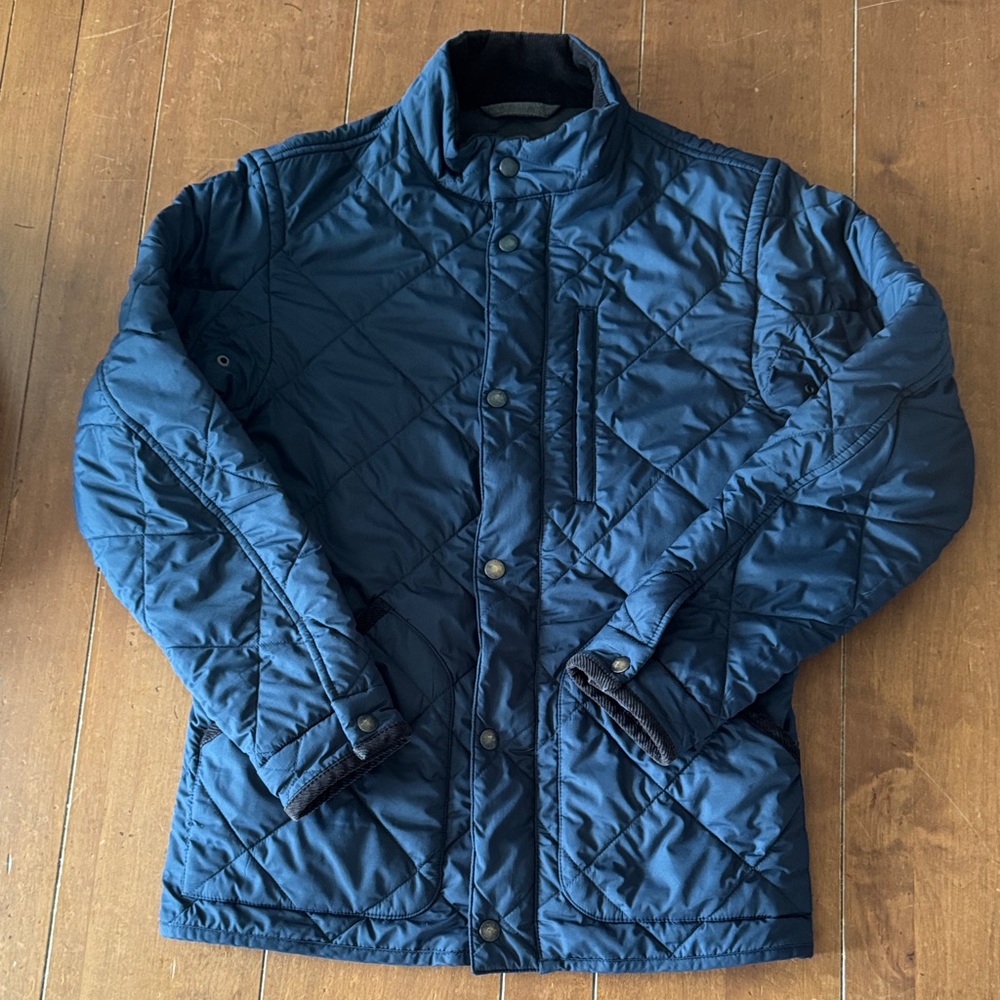 J. Crew Men's Dark Blue Quilted Puffer Jacket